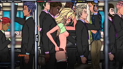 A crazy stranger on a bus asked for help with his erection. hentai Game.