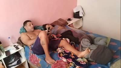 jummy jasmine santanna sits with her butt on Leo ogre's dick.