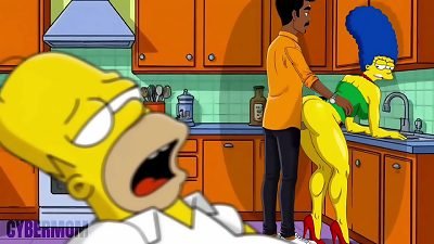 Married Housewife banged anal In The Kitchen. animation Cuckold.